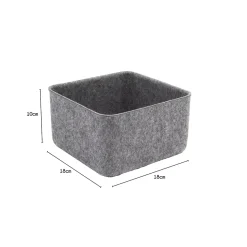 Panier de rangement carré en feutre gris, taille S Box & Beyond