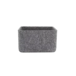 Panier de rangement carré en feutre gris, taille S Box & Beyond