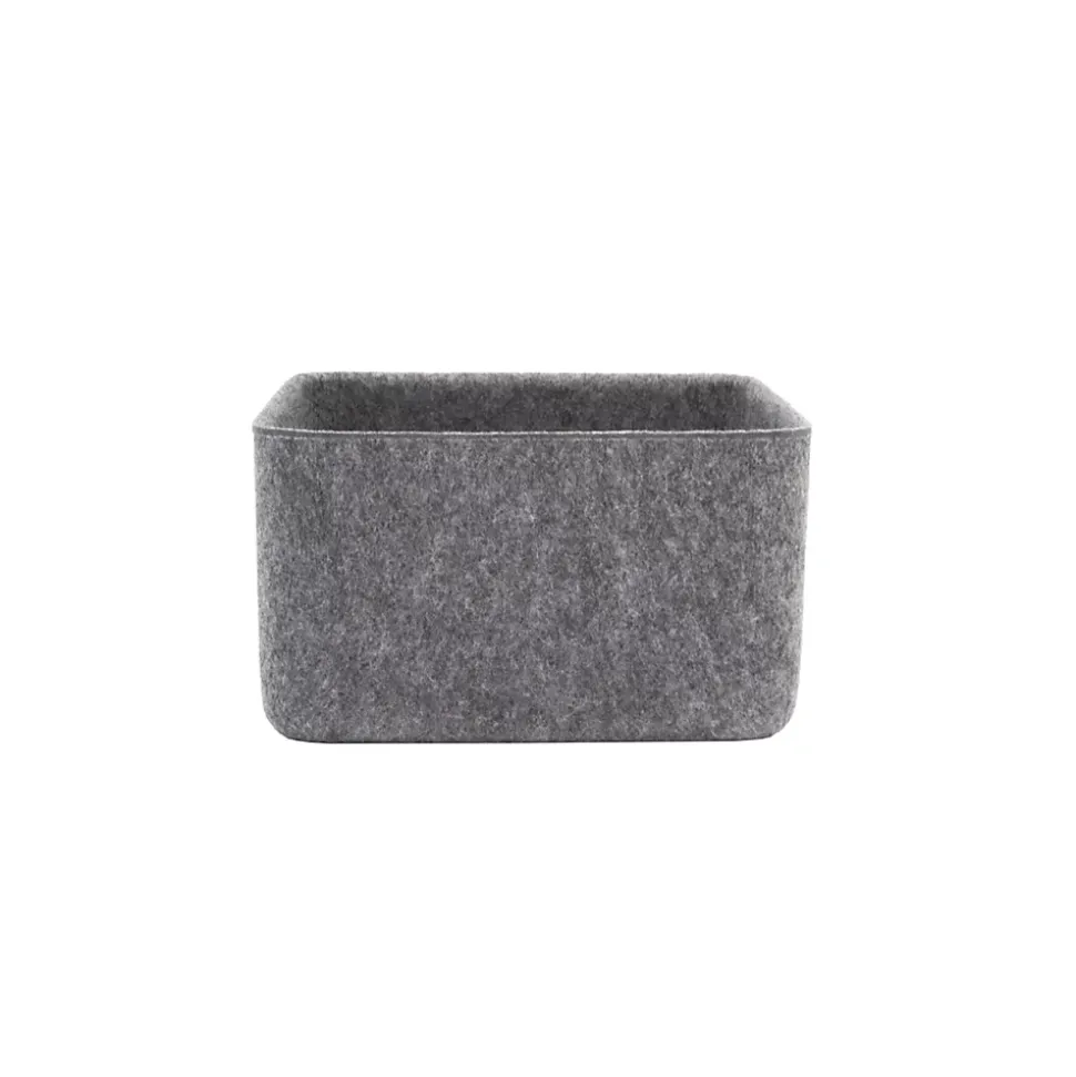 Panier de rangement carré en feutre gris, taille S Box & Beyond