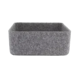 Panier de rangement carré en feutre gris, taille L Box & Beyond