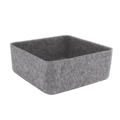 Panier de rangement carré en feutre gris, taille L Box & Beyond