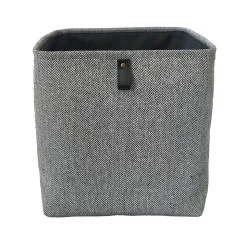 Panier de rangement cube avec poignée Justin noir et blanc