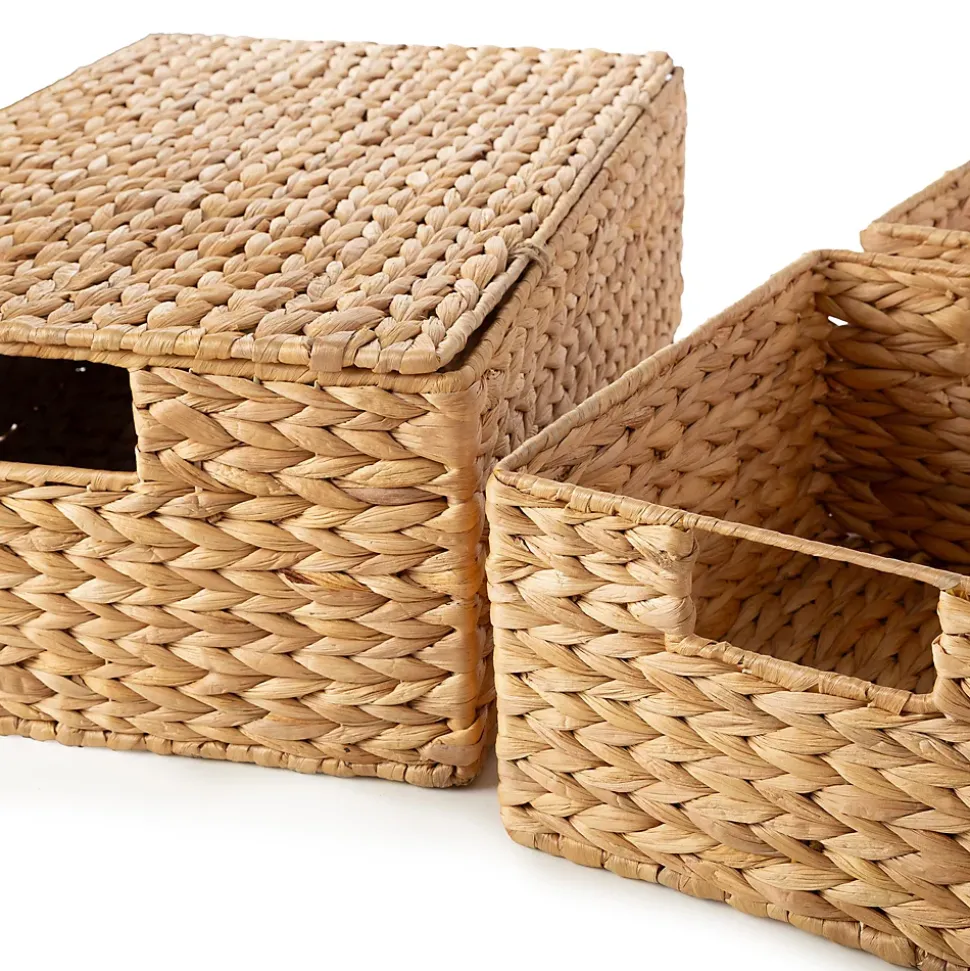 Panier de rangement en jacinthe d'eau taille L Compactor