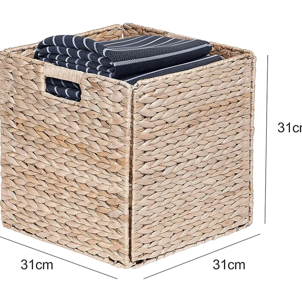 Panier de rangement en jacinthe naturelle 31 x 31 x 31 cm