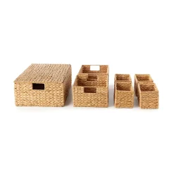 Panier de rangement en jacinthe d'eau Compactor vendu par 7 pièces