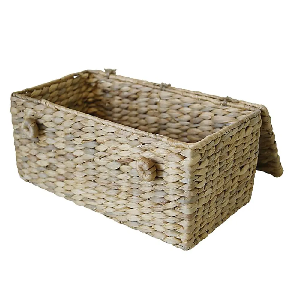 Panier de rangement en jonc de mer naturel 32 x 17 x 15 cm
