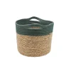 Panier de rangement en jonc de mer vert M Box & Beyond Lino