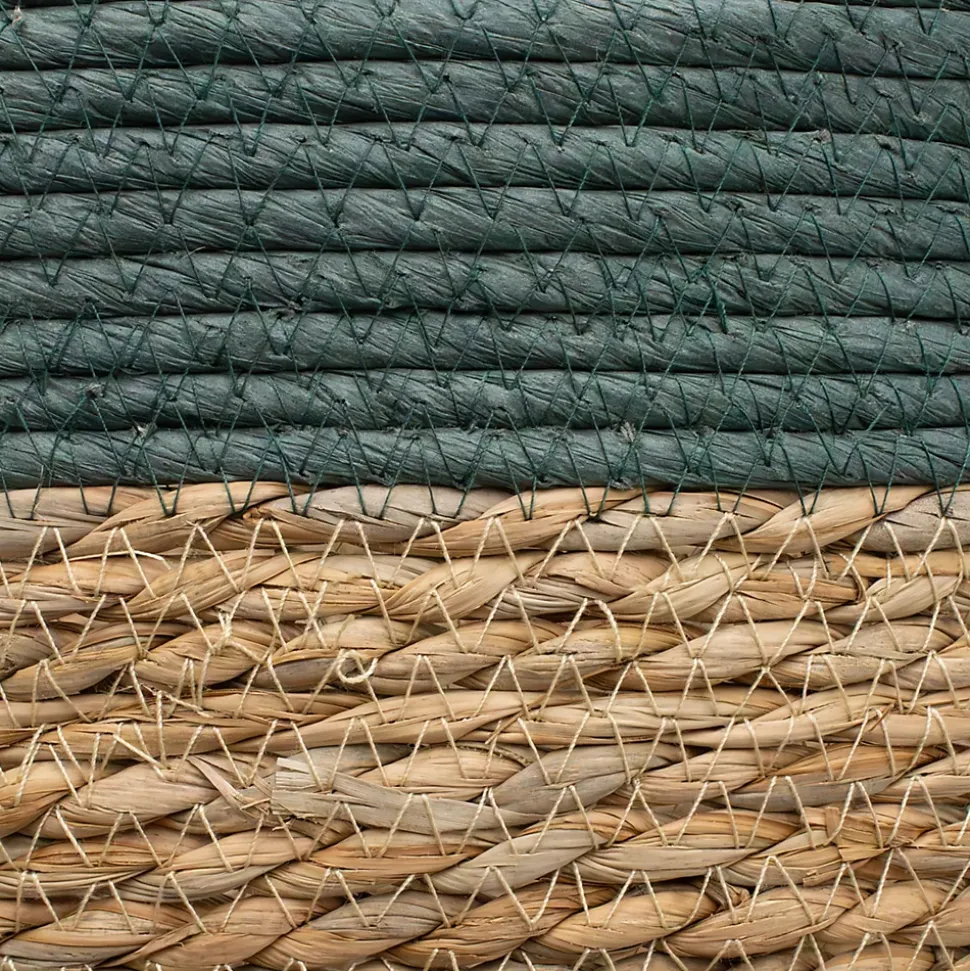 Panier de rangement en jonc de mer vert M Box & Beyond Lino