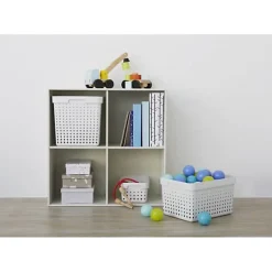 Panier de rangement en Plastique Recyclé L - Blanc