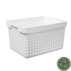 Panier de rangement en Plastique Recyclé L - Blanc