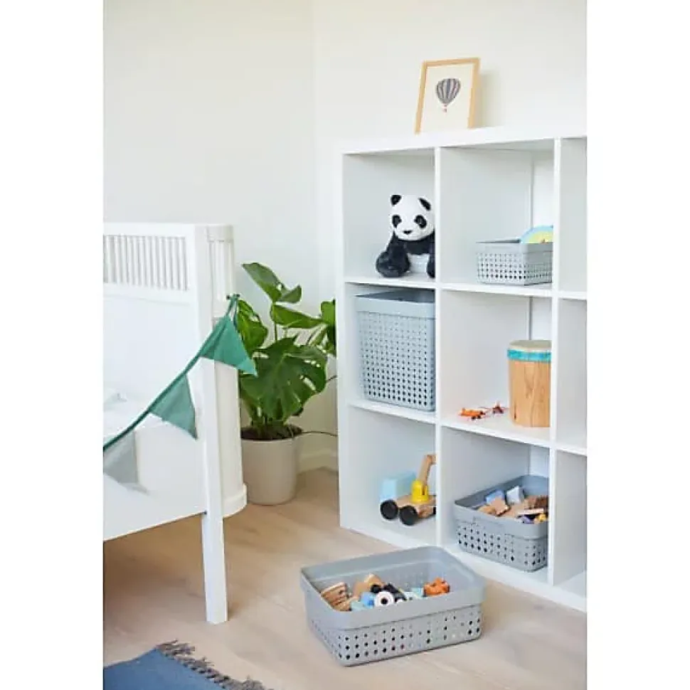 Panier de rangement en Plastique Recyclé L - Blanc