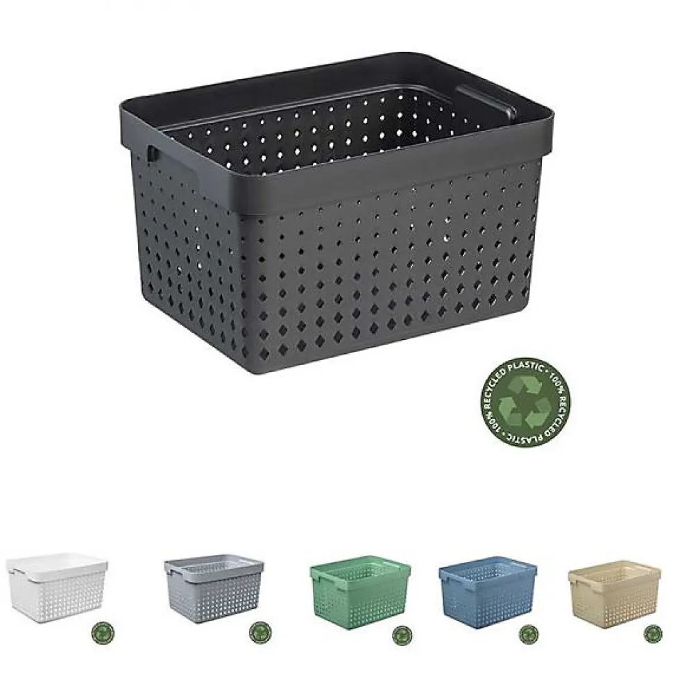 Panier de rangement en Plastique Recyclé L - Noir