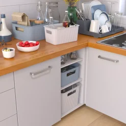 Panier de rangement en plastique bleu Vibes 10L