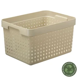 Panier de rangement en Plastique Recyclé L - Caramel