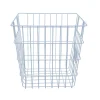 Panier de rangement filaire carré en métal bleu