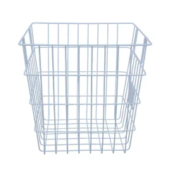 Panier de rangement filaire carré en métal bleu