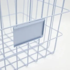 Panier de rangement filaire carré en métal bleu