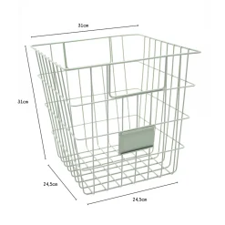 Panier de rangement filaire carré en métal vert
