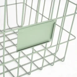 Panier de rangement filaire carré en métal vert