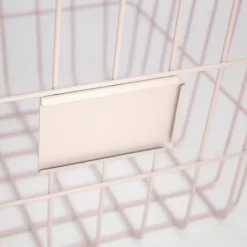 Panier de rangement filaire carré en métal rose