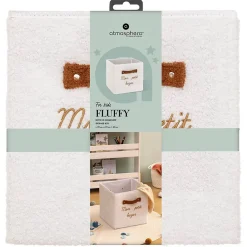 Panier de rangement Fluffy blanc 29x29cm - Atmosphera