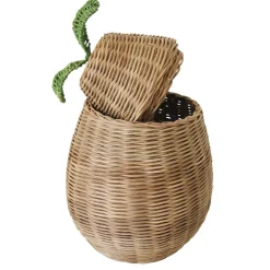 Panier de rangement fruit poire en rotin naturel 20 x 20 x 35 cm