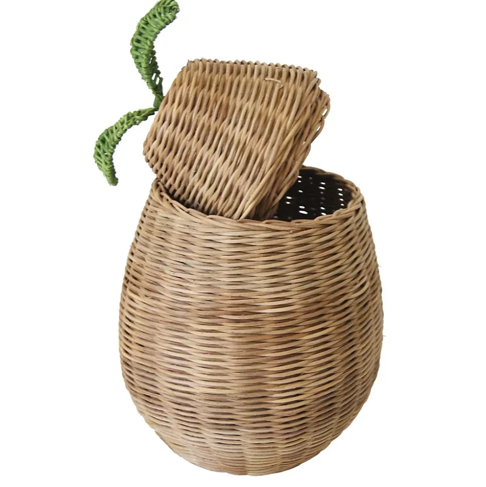 Panier de rangement fruit poire en rotin naturel 20 x 20 x 35 cm