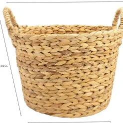 Panier de rangement jacinthe d'eau naturelle 26 x 34,5 x 30 cm