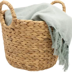 Panier de rangement jacinthe d'eau naturelle 26 x 34,5 x 30 cm