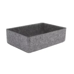 Panier de rangement rectangle en feutre gris, taille M Box & Beyond