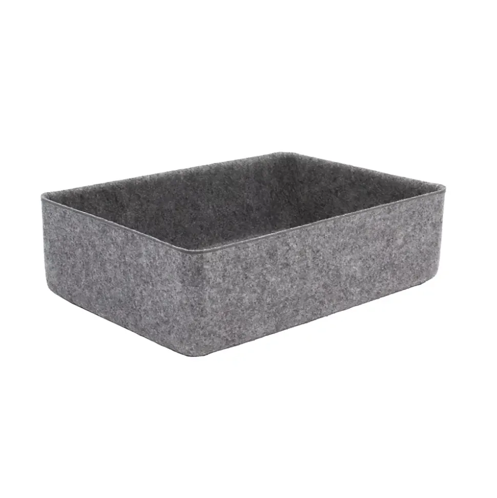 Panier de rangement rectangle en feutre gris, taille M Box & Beyond