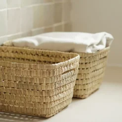Panier de rangement rectangle Palm (37x24x17 cm - Naturel)