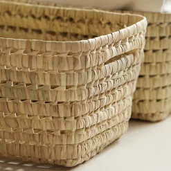 Panier de rangement rectangle Palm (37x24x17 cm - Naturel)