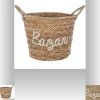 Panier de rangement rond avec poignées Bazar 12 L beige