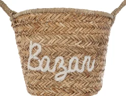 Panier de rangement rond avec poignées Bazar 12 L beige