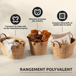 Panier de rangement taille L Belize Compactor L. 45 cm fibres naturelles