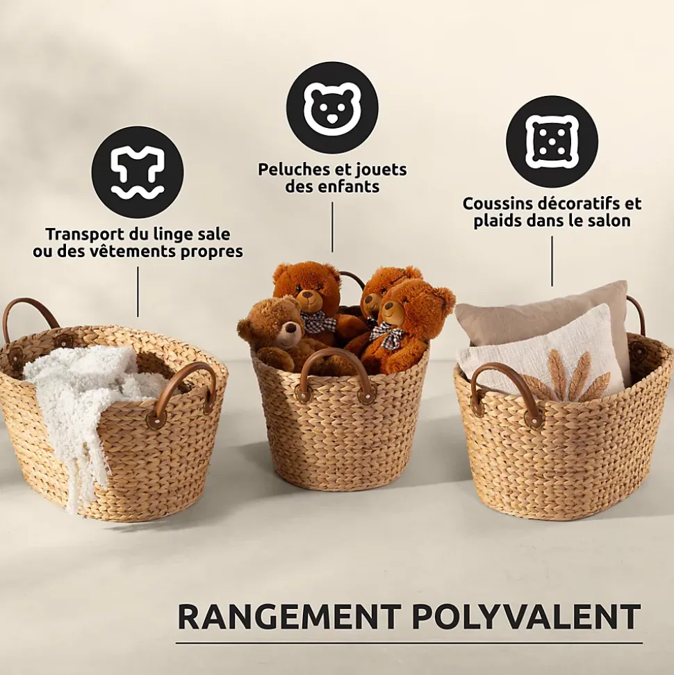 Panier de rangement taille L Belize Compactor L. 45 cm fibres naturelles