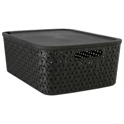 Panier de rangement tressé avec couvercle TRESSY