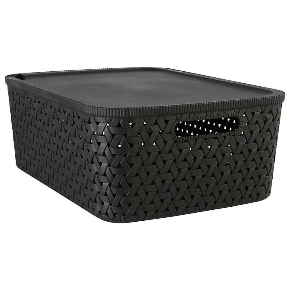 Panier de rangement tressé avec couvercle TRESSY