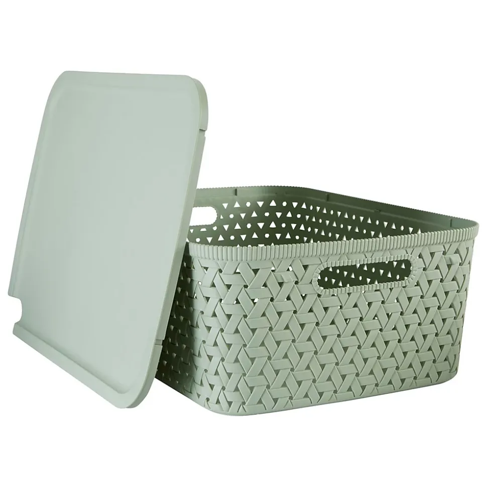 Panier de rangement tressé avec couvercle TRESSY