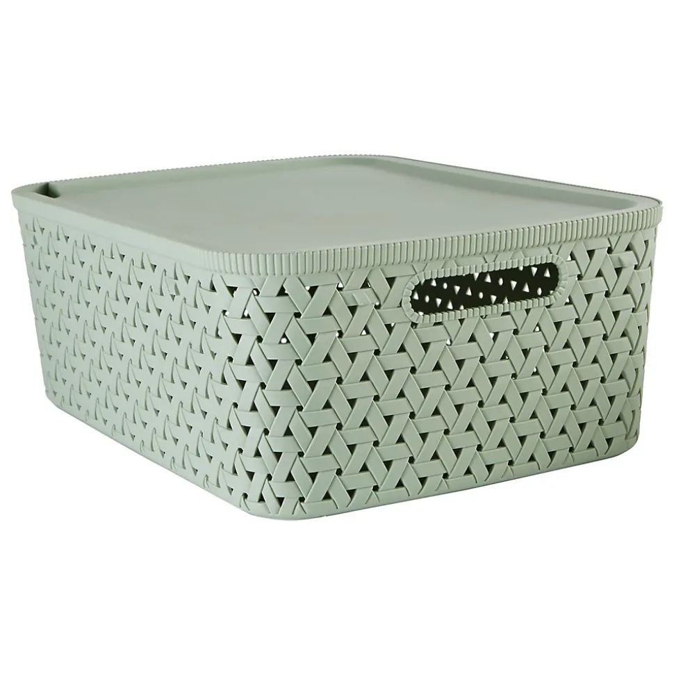 Panier de rangement tressé avec couvercle TRESSY