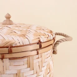 Panier en bambou avec couvercle 48cm