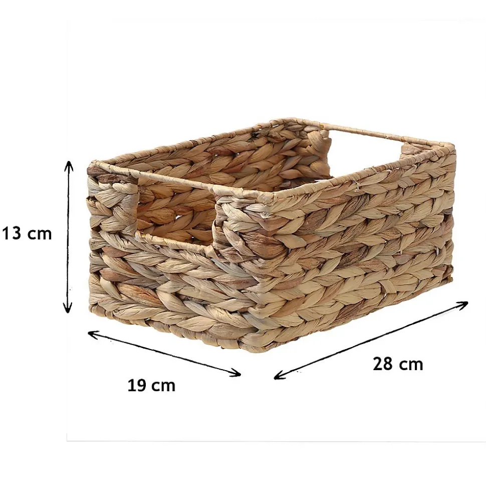 Panier en jacinthe d'eau armature métal - hauteur 13 cm