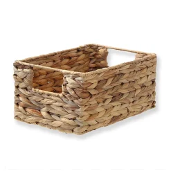 Panier en jacinthe d'eau armature métal - hauteur 13 cm