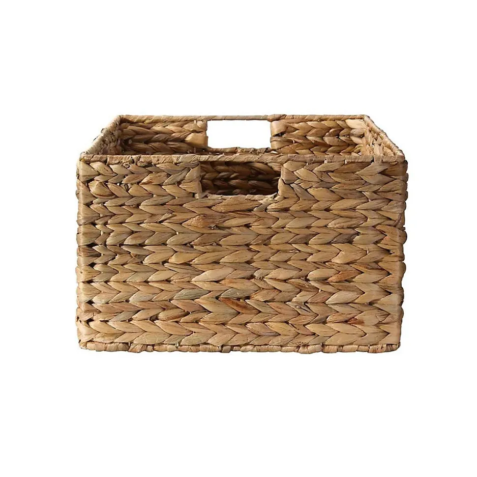 Panier en jacinthe d'eau armature métal - hauteur 17 cm