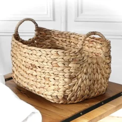 Panier en Jacinthe d'eau avec poignées - L46xP27xH27
