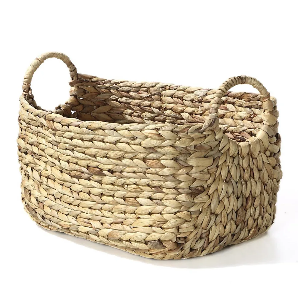 Panier en Jacinthe d'eau avec poignées - L46xP27xH27
