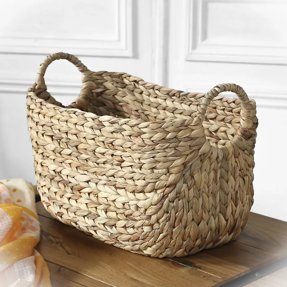 Panier en Jacinthe d'eau avec poignées - L40xP23xH26