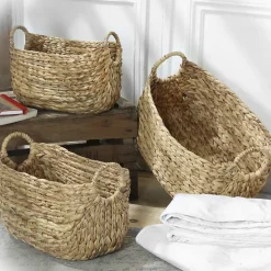 Panier en Jacinthe d'eau avec poignées - L40xP23xH26
