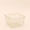 Panier en métal doré quadrillé 15x15cm